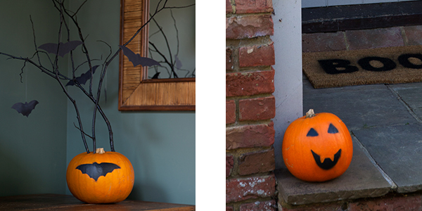 Halloween pumpkin in copy